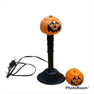 Vintage Jack O Lantern Blow Mold Candle Stick Light Plug In Electric Pumpkin